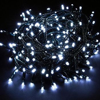 Эл.гирлянда уличная прямая 100LED 8м XM109 БЕЛЫЙ ВСПЫШКА 1/20