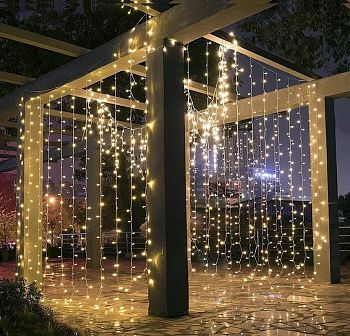 Эл.гирлянда уличная ШТОРА 2*4м 800LED 8024 Т.БЕЛ+БЕЛ.МИГ бел.пр 1/6