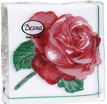 Салфетки бумажные DESNA DESIGN "Красная роза" 24*24 1-слойные 40листов/32шт