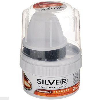 Крем для обуви банка с губ. SILVER коричневый 50мл 12/48