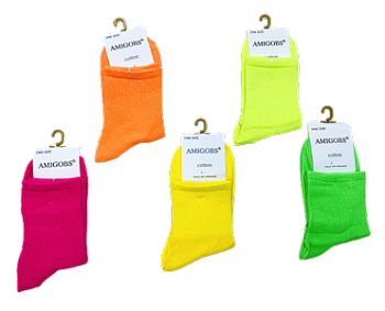Носки Ж. Х.Б. AMIGOBS 1048 яркие,однот,укор 10/500