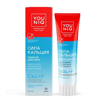 Зубная паста YOUNIQ 100гр Сила кальция 1/6